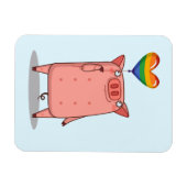 Varkens met regenboogballon magneet (Horizontaal)