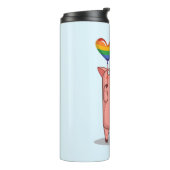 Varkens met regenboogballon thermosbeker (Gedraaid links)