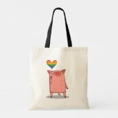Varkens met regenboogballon tote bag (Achterkant)