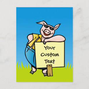 Varkens met teken briefkaart
