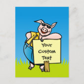 Varkens met teken briefkaart (Voorkant)