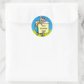 Varkens met teken ronde sticker (Tas)