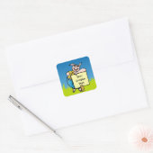 Varkens met teken vierkante sticker (Envelop)