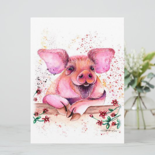 Varkens met ventilator | Kunstontwerp | Art Gift (Staand voorkant)