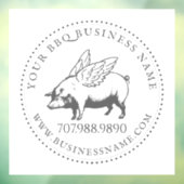Varkens met Wings BBQ Barbecue Business Raamsticker (Vel 3)