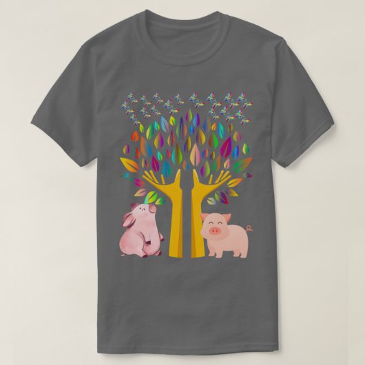 Varkens onder boompeper t-shirt (Design voorkant)