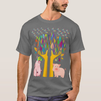 Varkens onder boompeper t-shirt