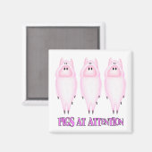 Varkens op aandachtsmagneet magneet (Voorkant / Achterkant)