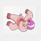 Varkens op Football Sport Fleece Deken (Voorkant (Horizontaal))