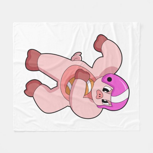 Varkens op Football Sport Fleece Deken (Voorkant (Horizontaal))