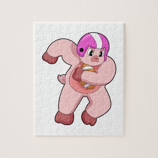 Varkens op Football Sport Legpuzzel (Verticaal)