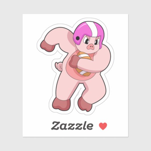 Varkens op Football Sport Sticker (Vel)