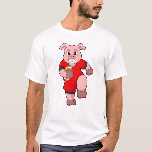 Varkens op Football Sport T-shirt (Voorkant)