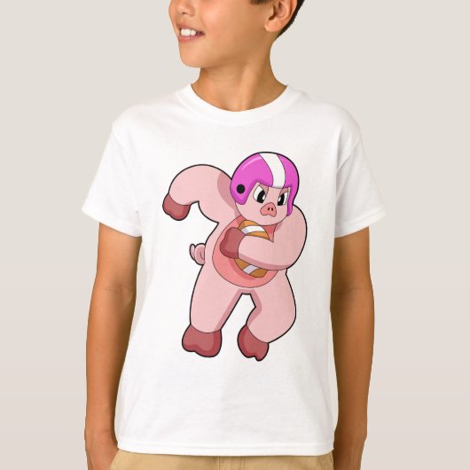 Varkens op Football Sport T-shirt (Voorkant)