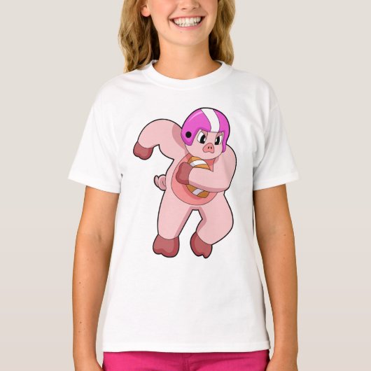Varkens op Football Sport T-shirt (Voorkant)