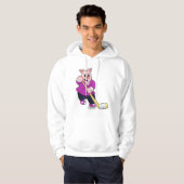 Varkens op ijshockey met ijshockeystick hoodie (Voorkant volledig)