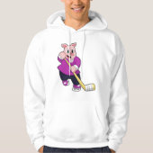 Varkens op ijshockey met ijshockeystick hoodie (Voorkant)