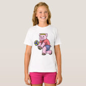Varkens op sport met volleybal t-shirt (Voorkant volledig)