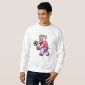 Varkens op sport met volleybal trui (Voorkant volledig)