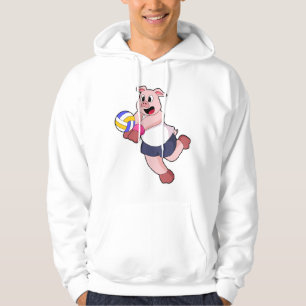 Varkens op volleybalsport hoodie