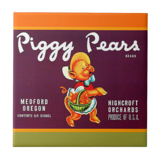  Varkens Oregon Pear kunnen Varkenshaar etikettere Tegeltje