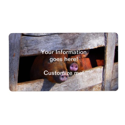 Varkens Paar Paar Piggies Etiket (Voorkant)