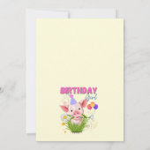 Varkens Piggy Birthday Pink Girl Animals Kaart (Achterkant)