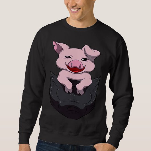Varkens Pocket Cute Swine Piglets Pockets Trui (Voorkant)