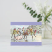 Varkens pulls isatoom over de gehele breedte briefkaart (Staand voorkant)