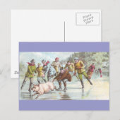 Varkens pulls isatoom over de gehele breedte briefkaart (Voorkant / Achterkant)