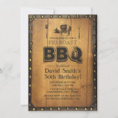  Varkens Roast BBQ Dirty 30 Old Wood Birthday Kaart (Voorkant)