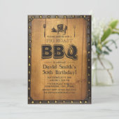  Varkens Roast BBQ Dirty 30 Old Wood Birthday Kaart (Staand voorkant)