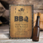 Varkens Roast BBQ Dirty 30 Old Wood Birthday Kaart<br><div class="desc">Pig Roast BBQ Dirty 30 Old Wood Birthday Invitations.</div>