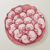 Varkens Schattige rond kussen (Achterkant)