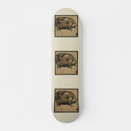 Varkens - Square Animals Illustratie Skateboard (Voorkant)