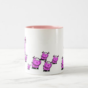 Varkens Tweekleurige Koffiemok