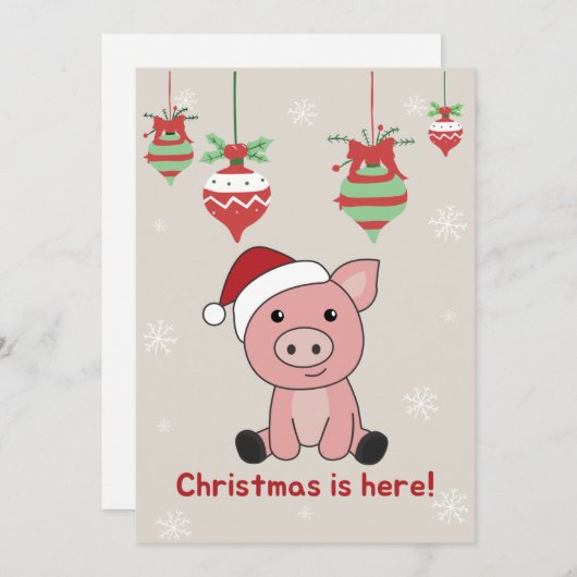 Varkens Vakbaren Vakbaren Feestdagenkaart (Voorkant / Achterkant)