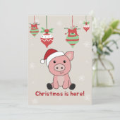Varkens Vakbaren Vakbaren Feestdagenkaart (Staand voorkant)