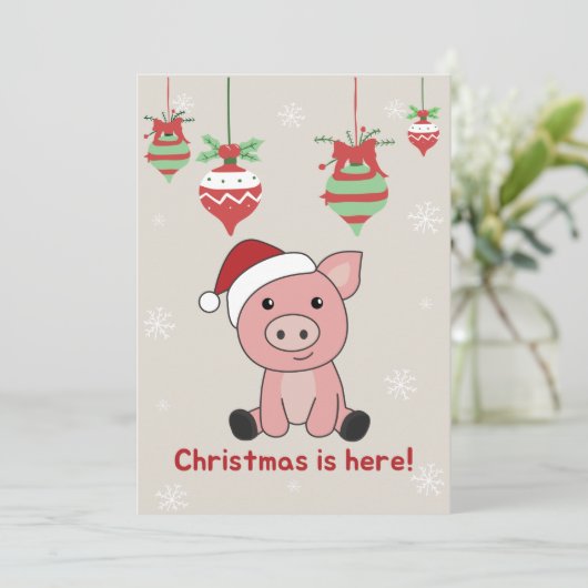 Varkens Vakbaren Vakbaren Feestdagenkaart (Staand voorkant)