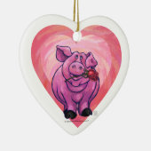 Varkens Valentijnsdag Keramisch Ornament (Rechts)
