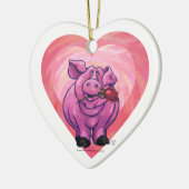 Varkens Valentijnsdag Keramisch Ornament (Links)