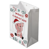 Varkens Varkens Kerstaven Medium Cadeauzakje (Voorkant Gekanteld)
