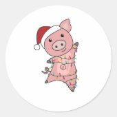 Varkens Varkens Kerstaven Ronde Sticker (Voorkant)