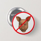 Varkens verboden. ronde button 5,7 cm (Voorkant /achterkant)
