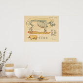 Varkens Veterinaire Schema's Poster (Keuken)
