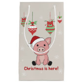 Varkens Vierkant kerstmis Varkens Kleine Gift Bag Klein Cadeauzakje (Voorkant)