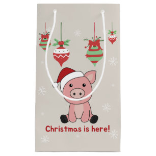 Varkens Vierkant kerstmis Varkens Kleine Gift Bag Klein Cadeauzakje