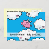 Varkens vliegen het briefkaart van de datum redden (Voorkant / Achterkant)