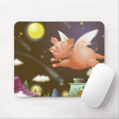 Varkens vliegen in de lucht muismat (Met muis)