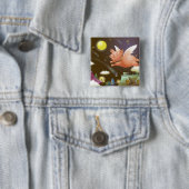 Varkens vliegen in de lucht vierkante button 5,1 cm (In situ)